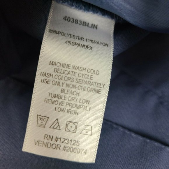 Chadwicks of Boston Pants Womens Size 14 Solid All Blue Audrey with Pockets - Picture 5 of 6